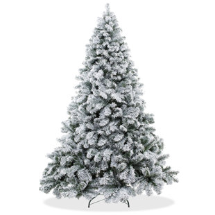 CASAFIELD Fleischman 9' Artificial Flocked Pine Christmas Tree with Stand