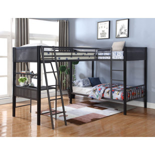 Herne Twin Over Full L-Shaped Bunk Beds with Built-in-Desk by Mason & Marbles