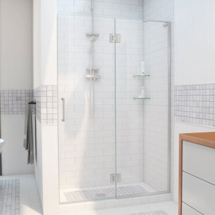 DREAMLINE Unidoor-X 54" W x 72" H Hinged Frameless Shower Door with ClearMax™ Technology