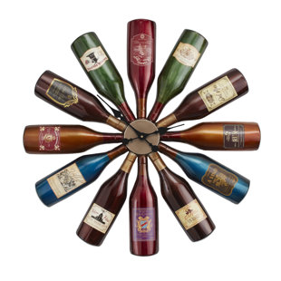 WINE ENTHUSIAST Metal Wall Clock