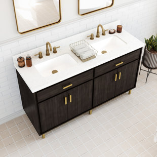 SCOTT LIVING 60'' Double Bathroom Vanity with Engineered Quartz Top