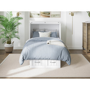 VIV + RAE™ Kindig Solid Wood Coastal Cottage Murphy Bed with Mattress, Storage and Built-in Charger