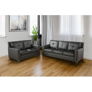 L&T HOME LIVING INC Faux Leather Living Room Set