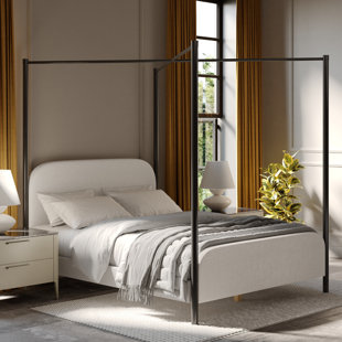 JOSS & MAIN Dulane Upholstered Metal Canopy Bed