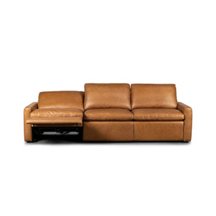 TRENT AUSTIN DESIGN® Ridenour 111" Leather Square Arm Reclining Sofa