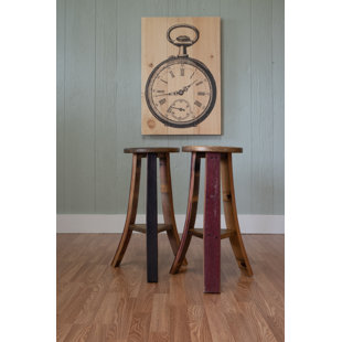 NAPA EAST COLLECTION Stave & Hoop 26" Wine Barrel Bar Stool (Set of 2)