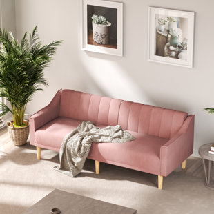 MERCER41 Prianti 74'' Upholstered Split Back Convertible Sofa