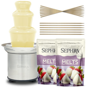 SEPHRA THE SELECT - 16" Home Fondue Fountain WHITE Chocolate Package