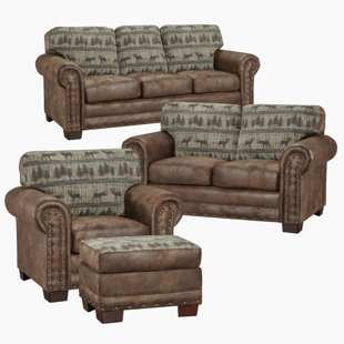 AMERICAN FURNITURE CLASSICS Deer Teal 4 - Piece Living Room Set