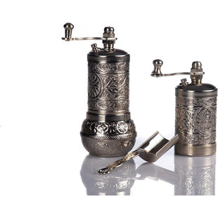 MOOGCO Salt And Pepper Grinder Set - Herb Grinder - Pepper Grinder Mill - Pepper Mill - Spice Grinder - Salt Grinder - Coffee Bean Grinder - Spice Grinder Manual (Set of 2)