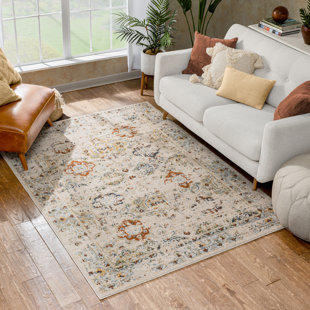 Well Woven Omaha Kian Cream Vintage Panel Distressed Rug