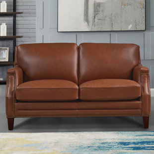 HYDELINE Camano 59.5'' Leather Loveseat