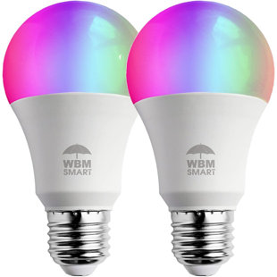 WBM Smart 60 Watt Equivalent A19 E26 (Standard) Dimmable 2700K Bulb (Set of 2)