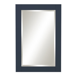 SUNNYWOOD Blue Topaz Rectangle Wood Wall Mirror