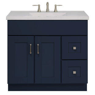SUNNYWOOD Blue Topaz 36 Single Bathroom Vanity Base Only in Blue