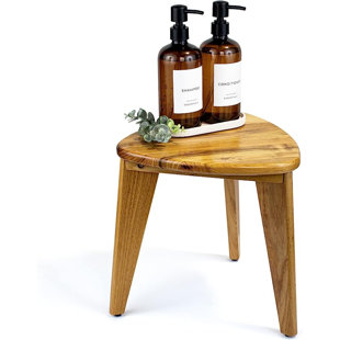 REBRILLIANT Verlene 12'' W Teak Corner Shower Bench