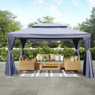 FANGFLOWER 13 Ft. W x 10 Ft. D Galvanized Steel Patio Gazebo