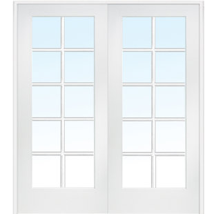 MMI DOOR 60'' x 80'' Solid + Manufactured Wood Glass French Doors