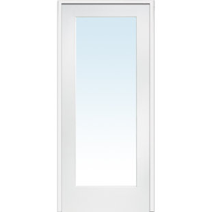 MMI DOOR 1-Lite Clear Glass Primed Prehung Interior Door