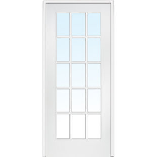 VERONA HOME DESIGN 15-Lite True Divided Clear Glass Primed MDF Interior Door