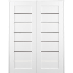 BELLDINNI Alba Solid Manufactured Wood and Glass Composite Paneled Prefinished French Door