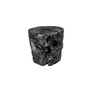 PHILLIPS COLLECTION Black Wash Solid Wood Tree Stump End Table