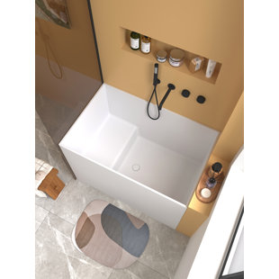 PENSEN 47'' x 27.56'' Freestanding Soaking Solid Surface Bathtub