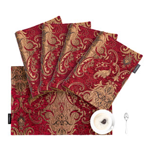 TOPLUXE Chenille Damask Rectangle Placemat