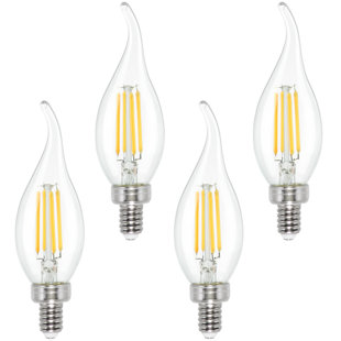 CANDEX LIGHTING Outdoor Low Voltage 40 Watt Equivalent C12 12V E12/Candelabra 2700K LED Bulb (Set of 4)