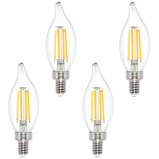 CANDEX LIGHTING 40 Watt Equivalent CA10 E12/Candelabra 2700K LED Bulb (Set of 4)