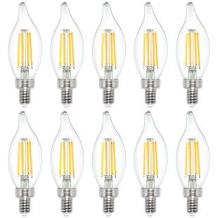 CANDEX LIGHTING 40 Watt Equivalent CA10 E12/Candelabra 2700K LED Bulb (Set of 10)