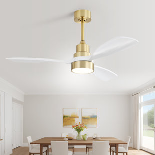 GEORGE OLIVER Nicola 48" 3 - Blade LED Standard Ceiling Fan with Remote Control and Light Kit Included