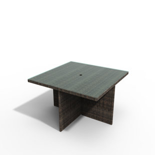 DIRECT WICKER Gretel Rectangular Glass Outdoor Dining Table