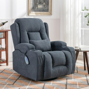 HOKKU DESIGNS Rockvale Swivel Rocker with Massage and Heat Manual Rocking Glider for Nursery, Pillow Included