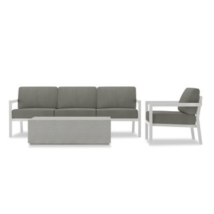 HARMONIA LIVING Pacifica Mason 4 - Person Outdoor Seating Group with Sunbrella Cushions