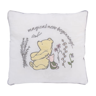 NoJo Disney Classic Pooh - Naturally Friends Polyester Lumbar Rectangular Pillow Cover & Insert