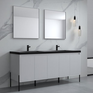 HOKKU DESIGNS Fabela 72.8'' Double Bathroom Vanity with Resin Top