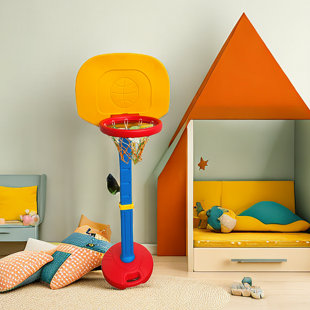 AFIA PREMIUM COLLECTION Adjustable Height Plastic Toddler Basketball Hoop (Ball Included)