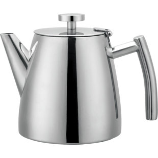 GRUNWERG Café Olé Stal Belmont Stainless Steel Double Wall Tea Pot with Hinged Lid