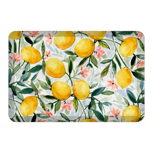 Kathy Ireland Home Lemon Joy Anti-Fatigue Kitchen Mat By Laural Home