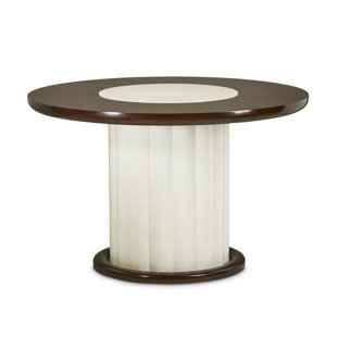 MICHAEL AMINI Paris Chic Round Solid Wood Base Dining Table
