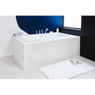 WETSTYLE Cube 72" x 40" Freestanding Solid Surface Soaker Tub