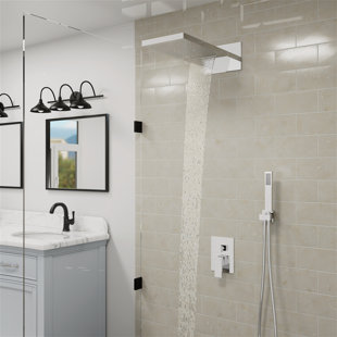 GIVINGTREE Rainfall and Waterfall Shower System with Huge Face Rain Shower Head, Rough-in Valve