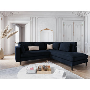 Micadoni Home 2 - Piece Velvet Made to Order Corner Sofa