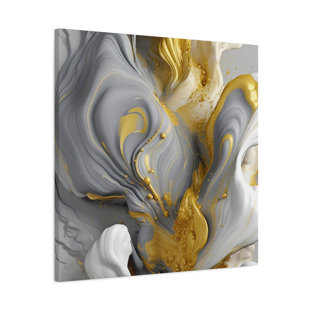 NULOOK HOME AND DESIGN " Gold, White, And Gray Liquid Fluid Modern "
