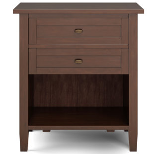 SIMPLI HOME Warm Shaker Solid Wood Nightstand Bedside Table