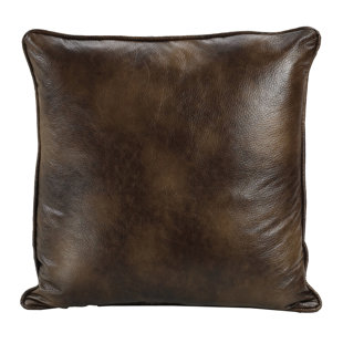 PASEO ROAD BY HIEND ACCENTS Brown Faux Leather Western Southwestern Rustic Cabin Lodge Euro Sham 27 x 27 inch
