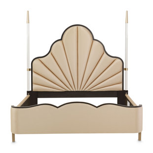 MICHAEL AMINI Malibu Crest 90.25" King Upholstered Panel Bed