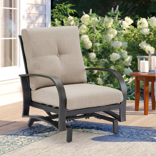 IWICKER Aluminum Outdoor Rocker Chair with Sunbrella Cushion