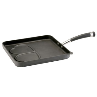 Circulon Contempo Hard Anodized Nonstick Sweetheart Griddle / Griddle Pan, 11 Inch - Black